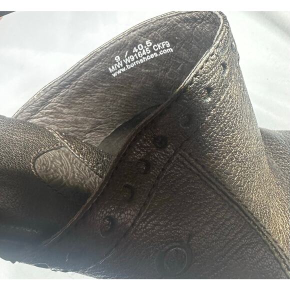Born Lella Bronze Metallic Brown Leather Heeled Clog Mule Size 9 - Picture 5 of 10